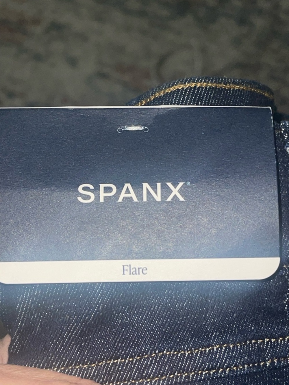NWT- Spanx flare denim, color raw indigo jeans. Size medium - Picture 9 of 12